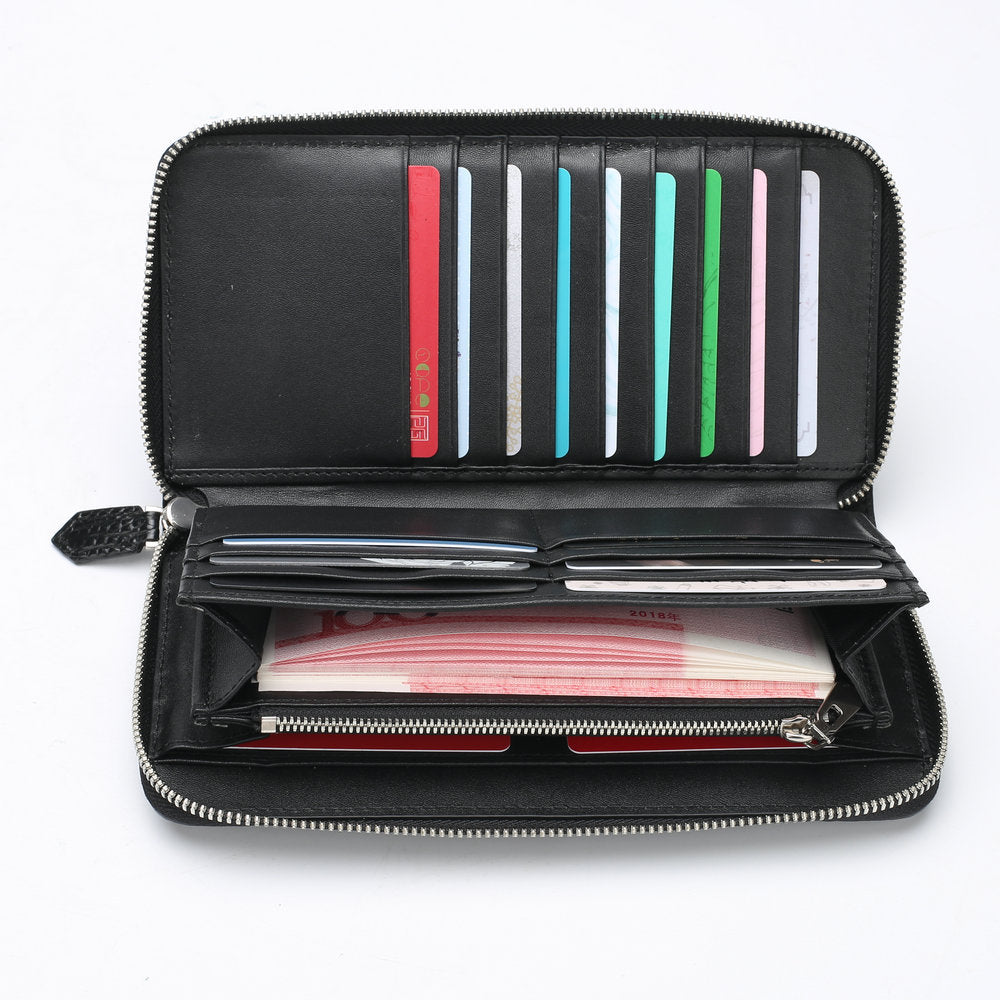 Men's Siamese Crocodile Fish Leather Clutch Back Men's Wallets