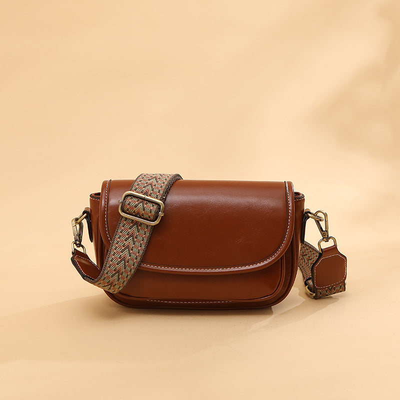 Women's Retro Oil Wax Skin Broadband Bags