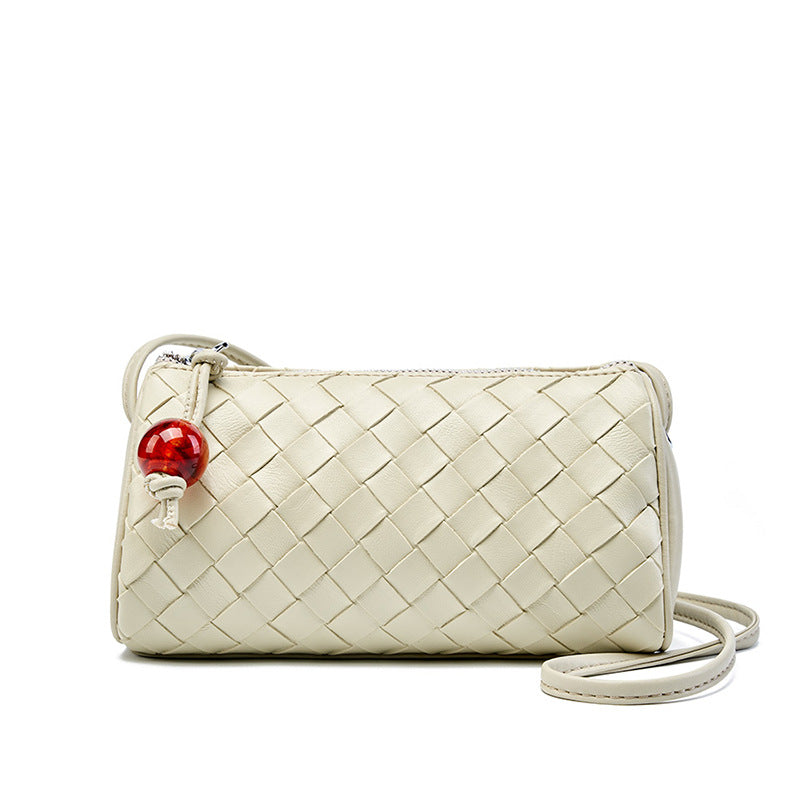 Women's Woven Leather Fashion Simple Pouch Pillow Crossbody Bags