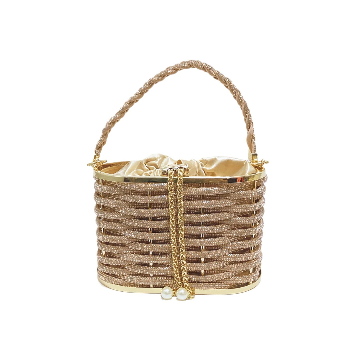 Women's Retro Shiny Diamond Rhinestone Chain Dinner Handbags