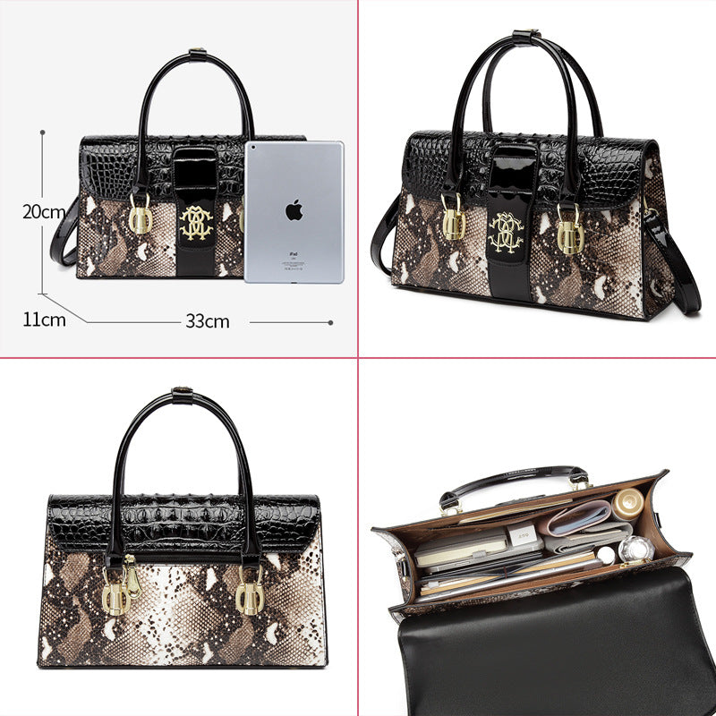 Women's Elegant Crocodile Pattern Mother Affordable Luxury Shoulder Bags