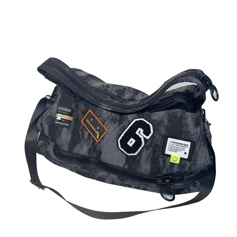 Women's Trendy Retro Denim Fashion Big Zipper Large Shoulder Bags