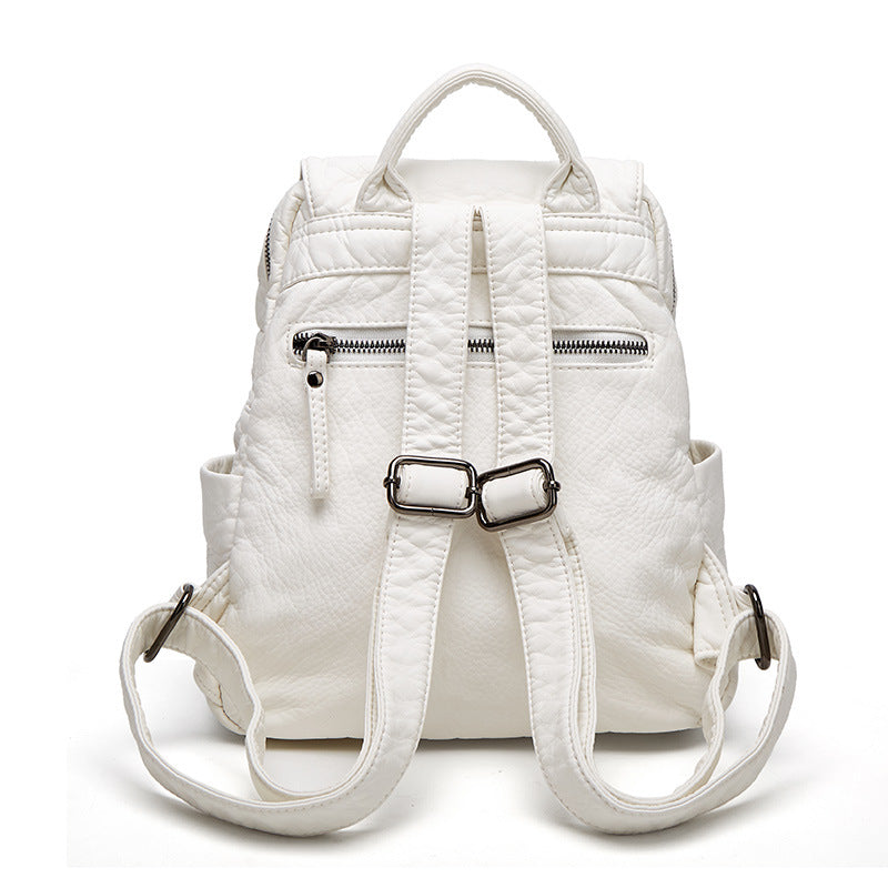 Women's Sheepskin Soft Leather Large Capacity Backpacks