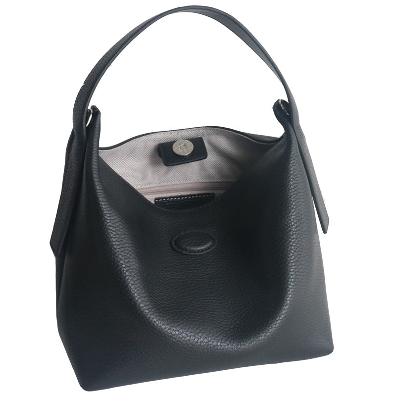Women's Soft Leather Vegetable Basket Top Layer Handbags