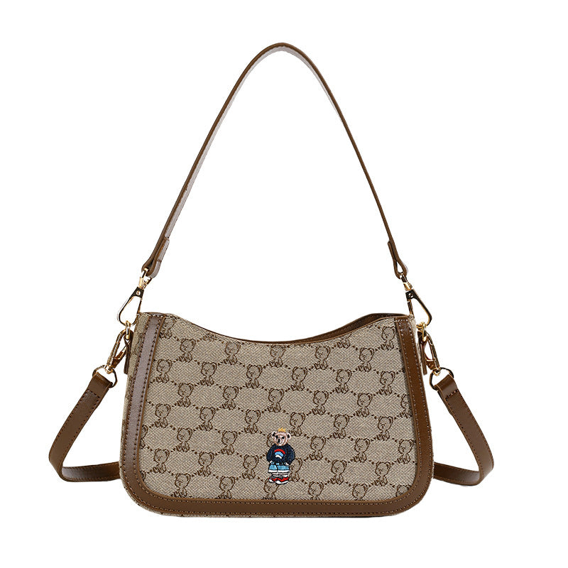 Women's Source Fashion Bear Single Underarm Canvas Crossbody Bags