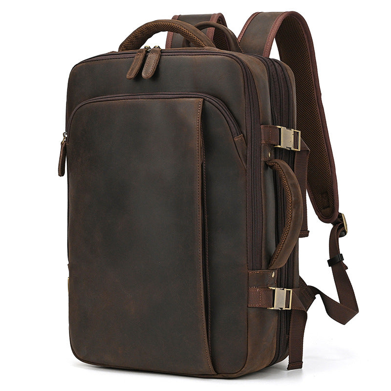 Men's Horse Leather Vintage Genuine Large Capacity Backpacks