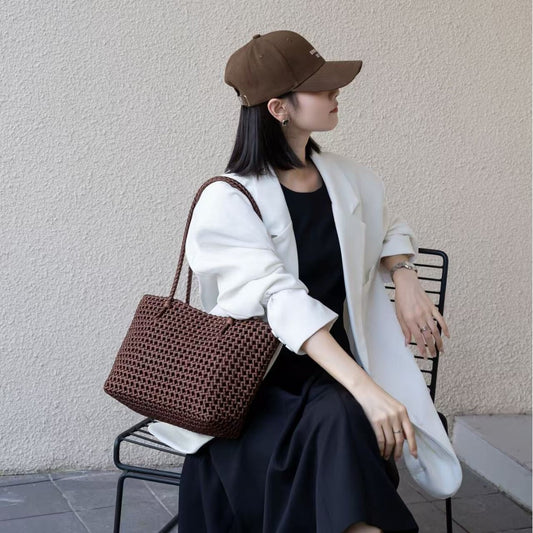 Women's Woven Large Capacity Style Artistic Green Handbags