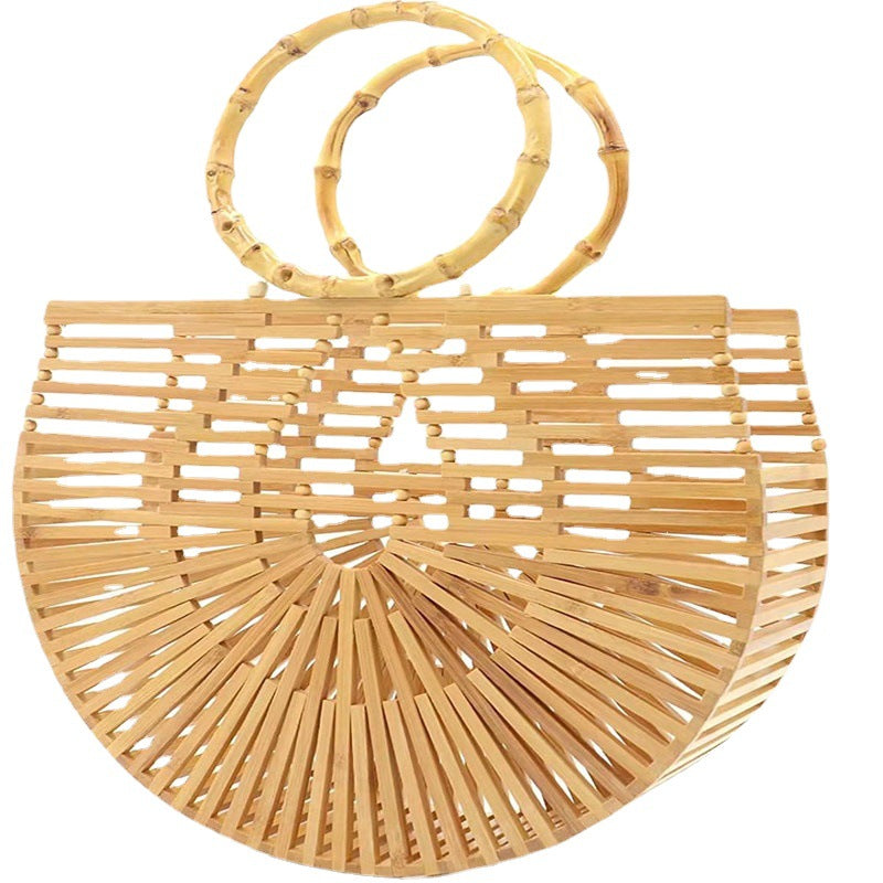 Women's Antique Style Woven Hand-held Bamboo Handmade Craft Handbags