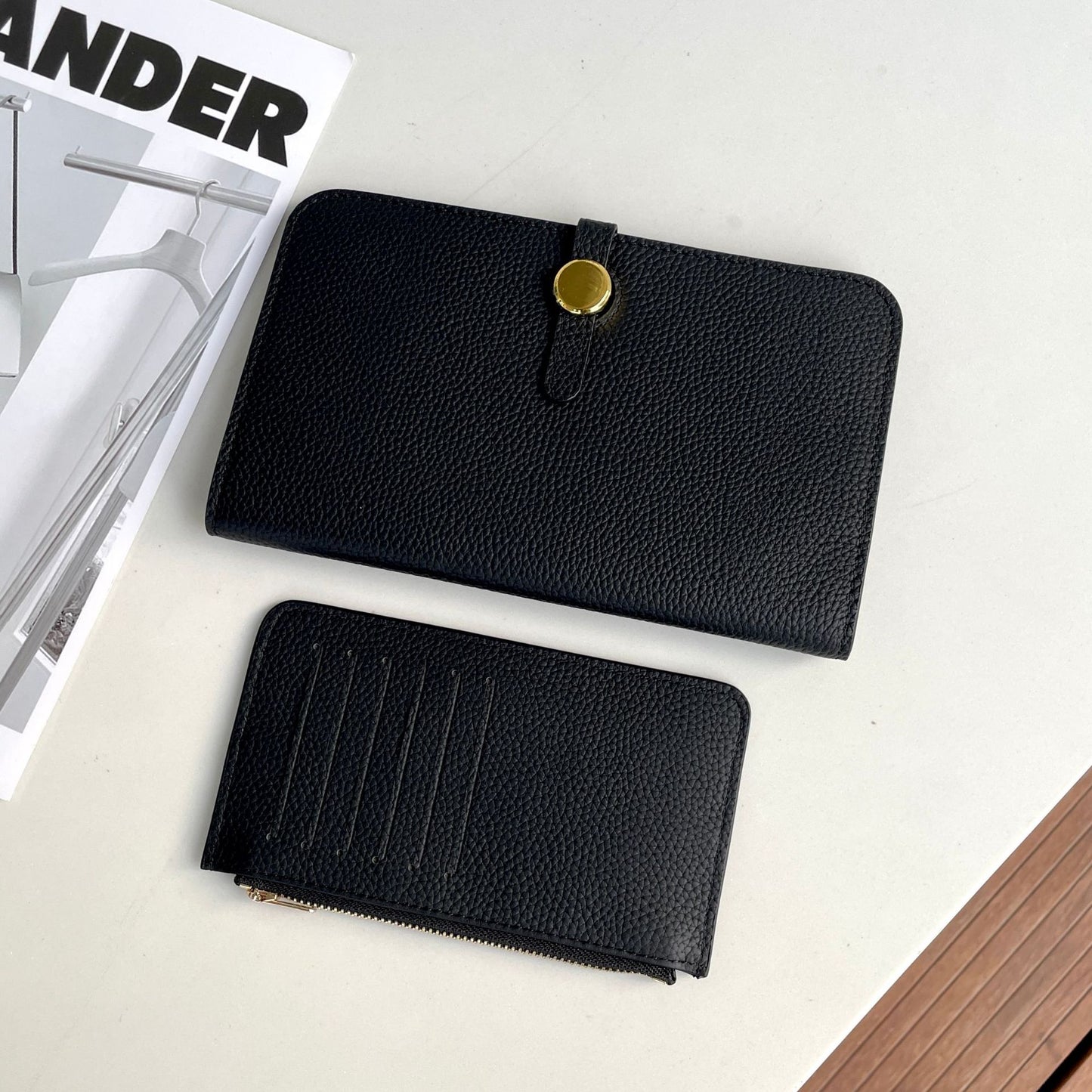 Women's Layer Cowhide Long Passport Folding Large Ladies Wallets