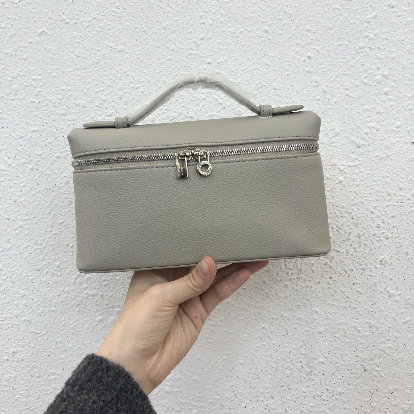 Women's Genuine Leather Graceful Lunch Box Litchi Crossbody Bags