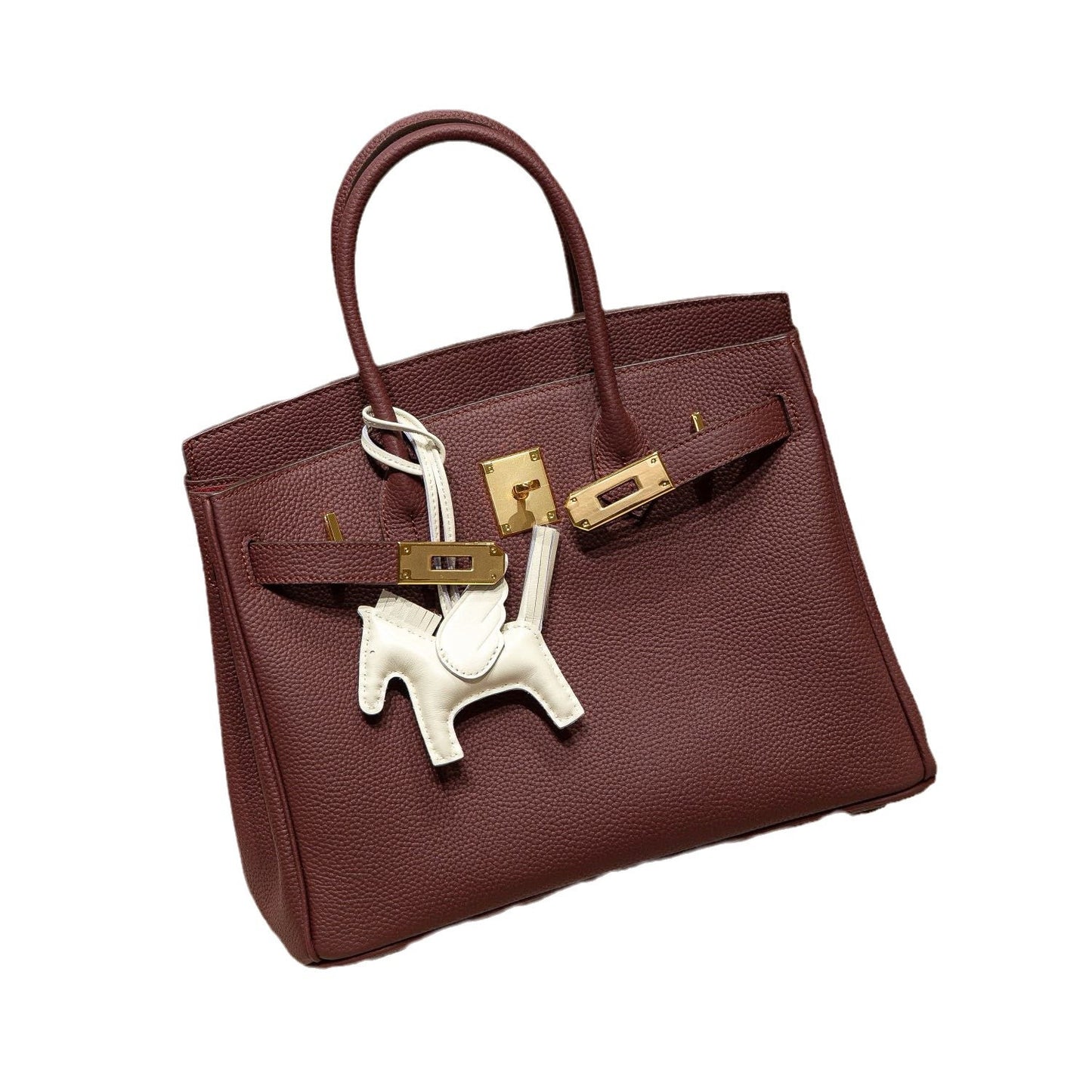 Gao Ding Litchi Pattern First Layer Handbags