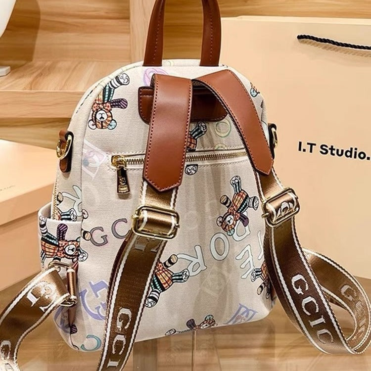 Attractive Printed Bear Light Luxury Fashion Backpacks