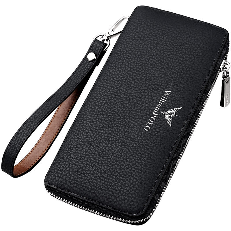 Men's Cowhide Pure Leather Multiple Slots Genuine Men's Wallets