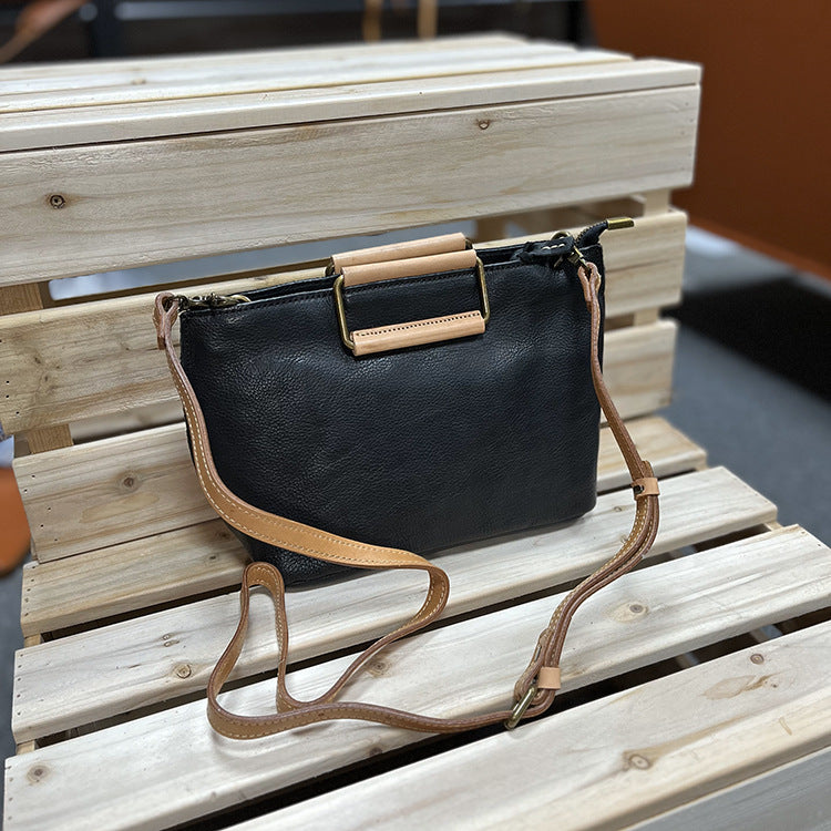 Women's Cow Leather Vegetable Tanned Retro Top Crossbody Bags