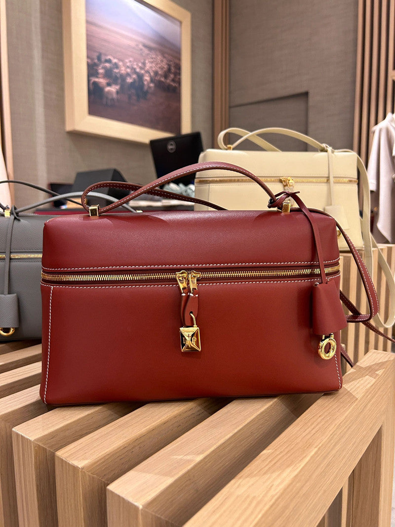 Lunch Box Cattle Leather Genuine Kelly Cosmetic Bags