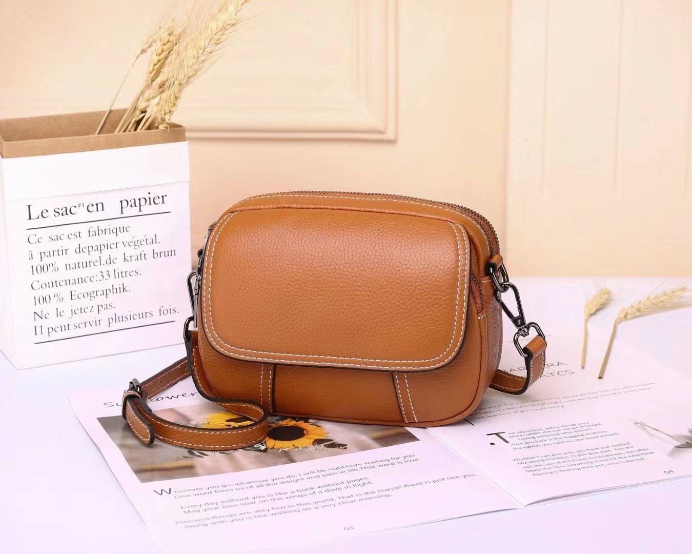 Women's Genuine Leather Korean Top Layer Cowhide Shoulder Bags