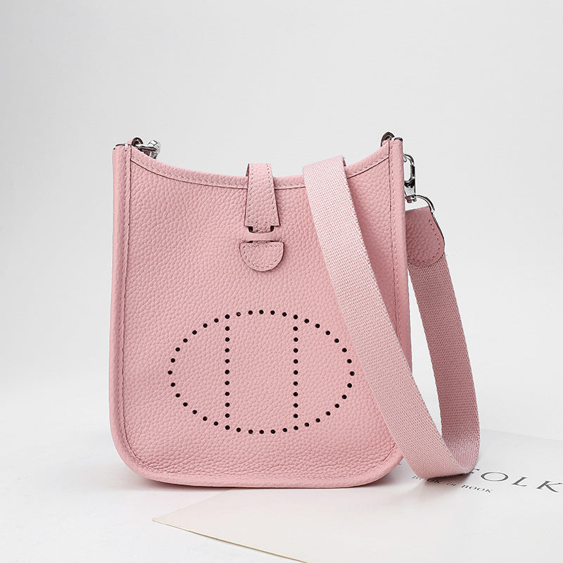 Women's First Layer Cowhide Genuine Leather Lychee Crossbody Bags