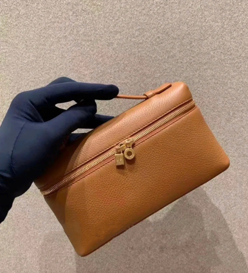 Leather Lunch Box Kelly Lychee Pattern Crossbody Bags