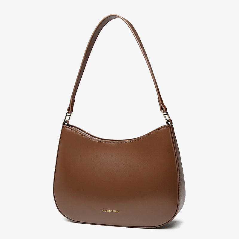 Women's Genuine Leather Underarm High Sense Baguette Armpit Bags