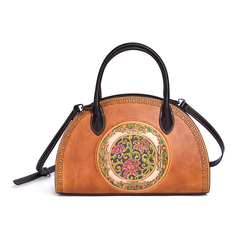 Women's Layer Cowhide Chinese Style Dumpling Unique Craft Handbags