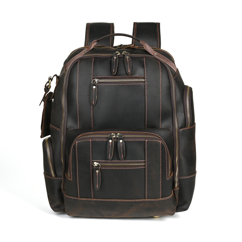 Men's Horse Leather First Layer Cowhide Trendy Backpacks
