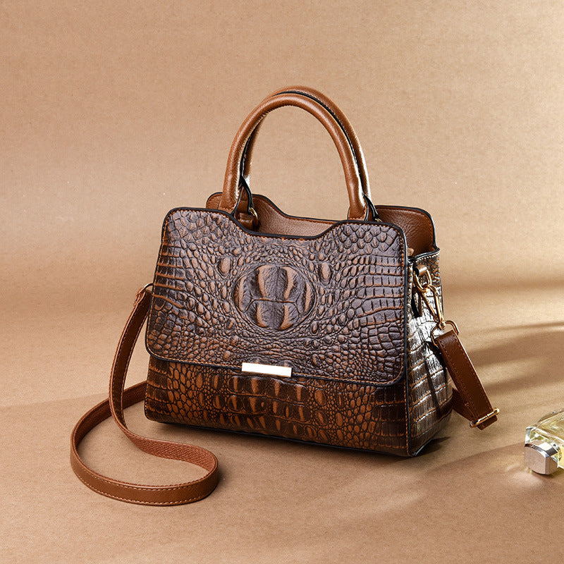 Women's Fashion Crocodile Pattern Large Capacity Big Handbags