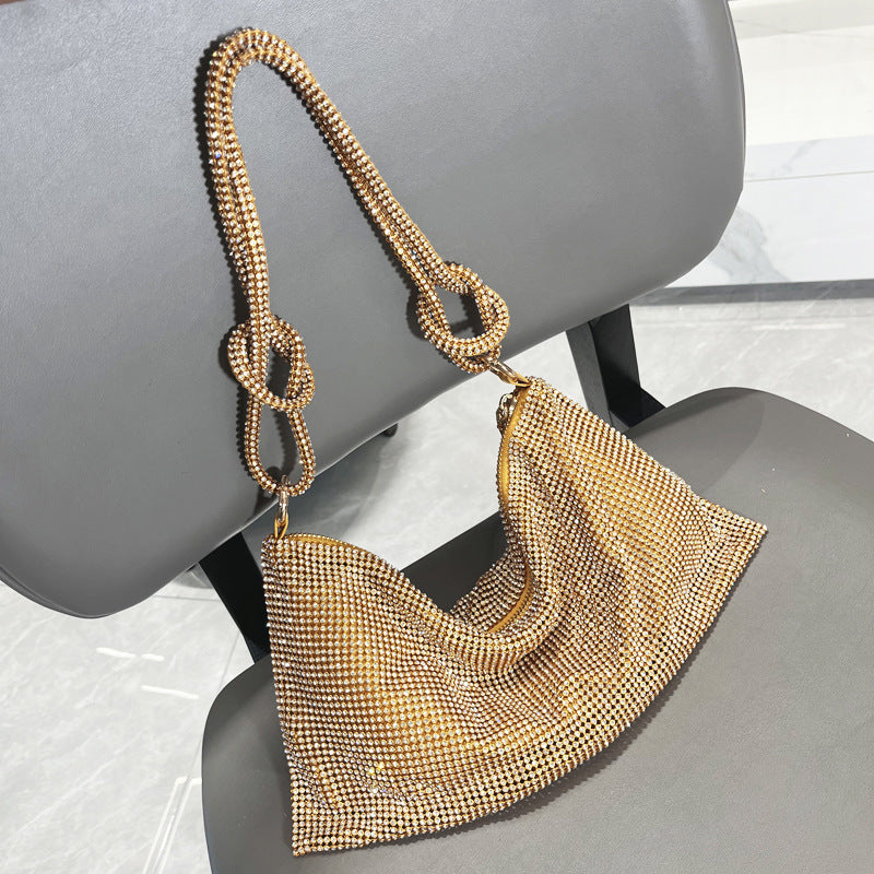 Rhinestone Knotted Hand Carrying Envelope Dinner Shoulder Bags