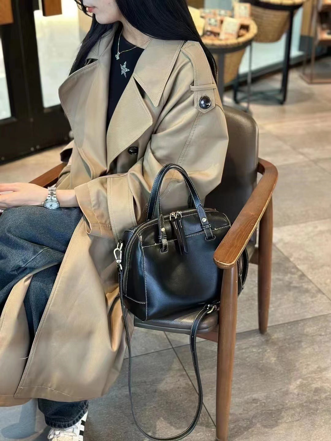 Layer Cowhide Big Vegetable Tanned Leather Handbags