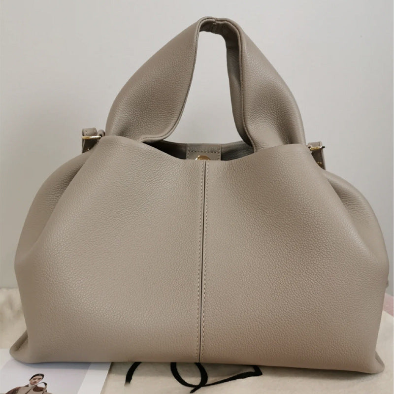 Women's French Minority Solid Color Lunch Box Handbags