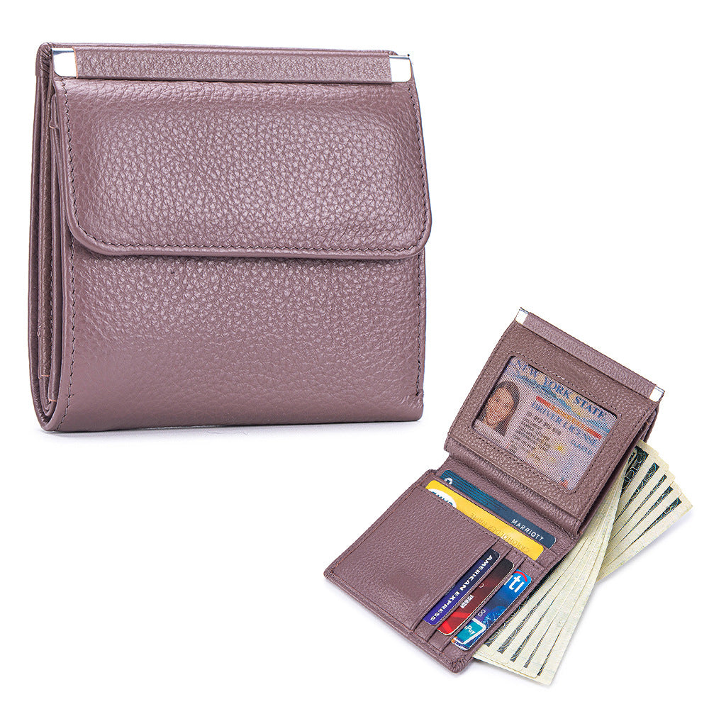 Women's Genuine Leather Short High-grade Storage First Ladies Wallets