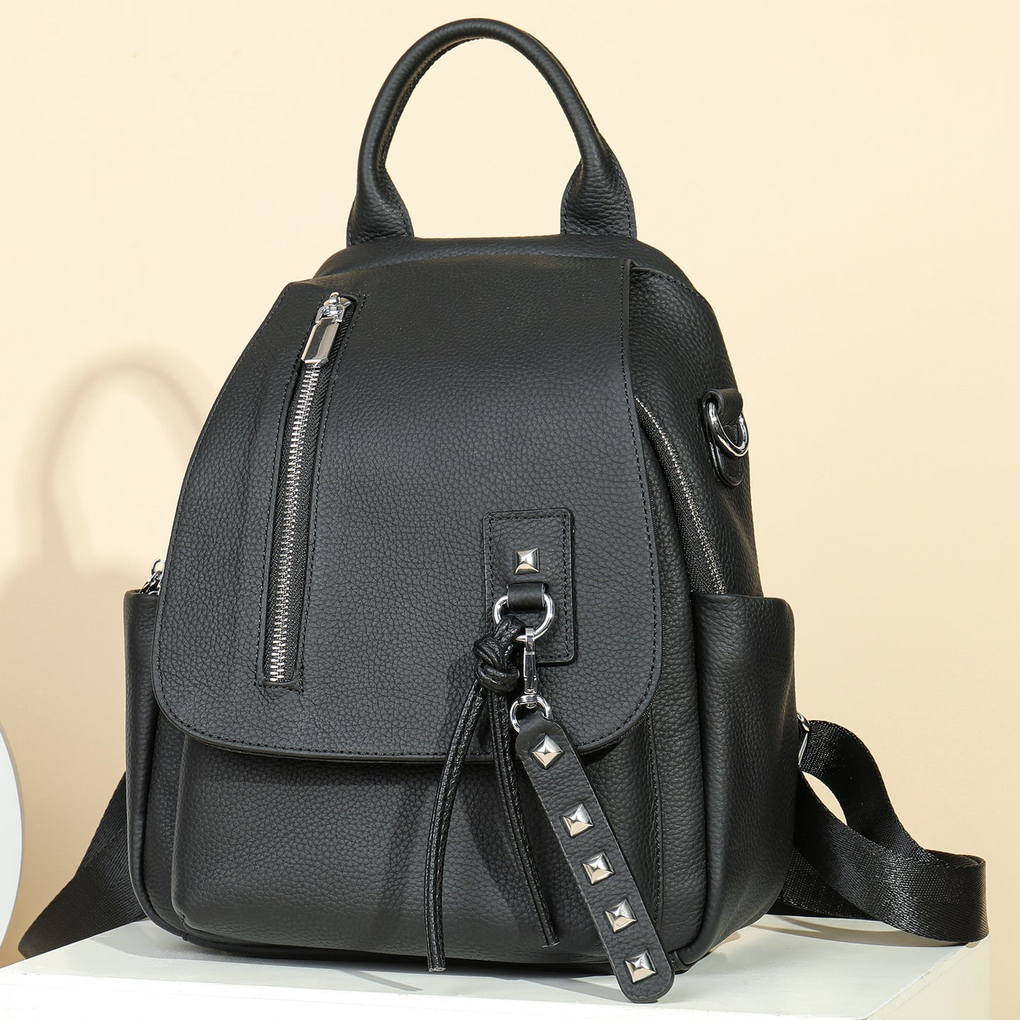 Women's Leather Style Genuine For Summer Leisure Backpacks