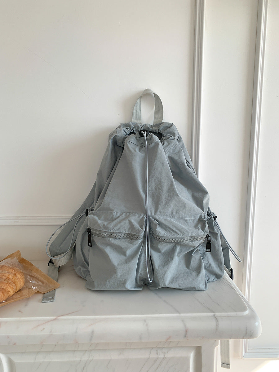 Pleated Female Design Nylon Large Capacity Backpacks
