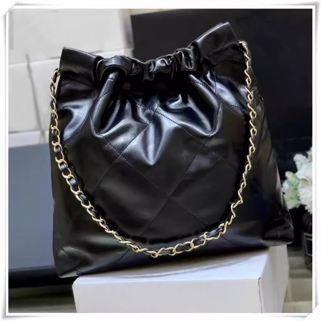Women's Garbage Cowhide Classic Style Rhombus Chain Shoulder Bags