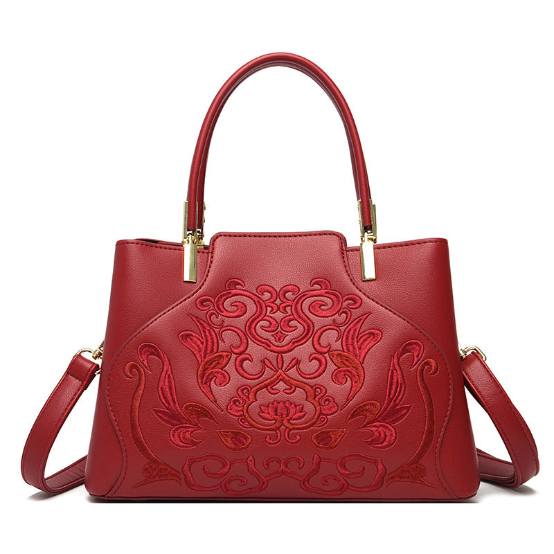Embroidery Festive Red Bridal Fashion Elegant Mother-in-law Large Handbags
