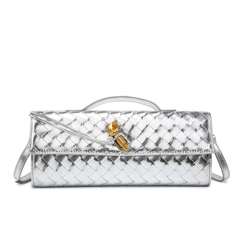 Woven Dinner Clutch Fashion Long Bolt Evening Bags