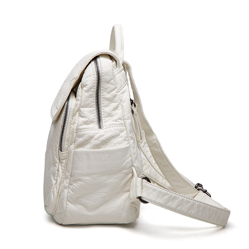 Women's Sheepskin Soft Leather Large Capacity Backpacks