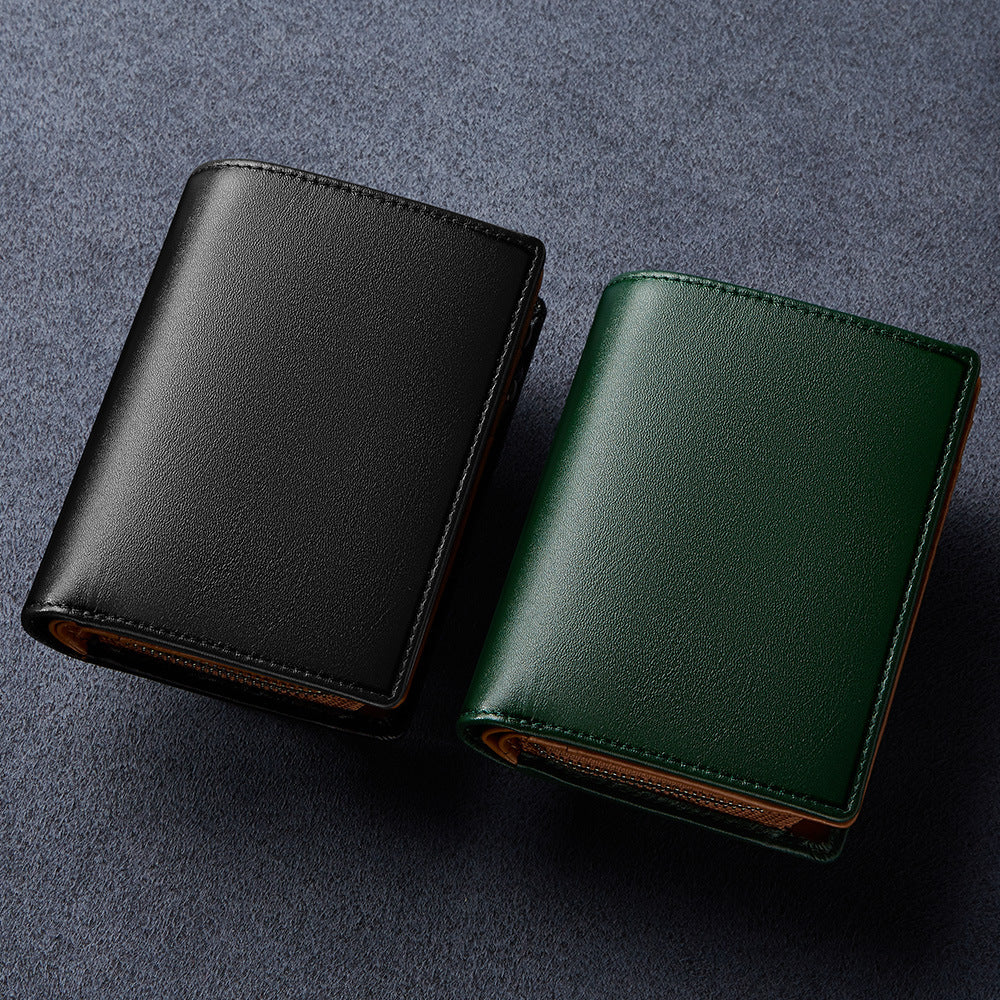 Men's Genuine Leather Large Capacity Zipper Multiple Men's Wallets