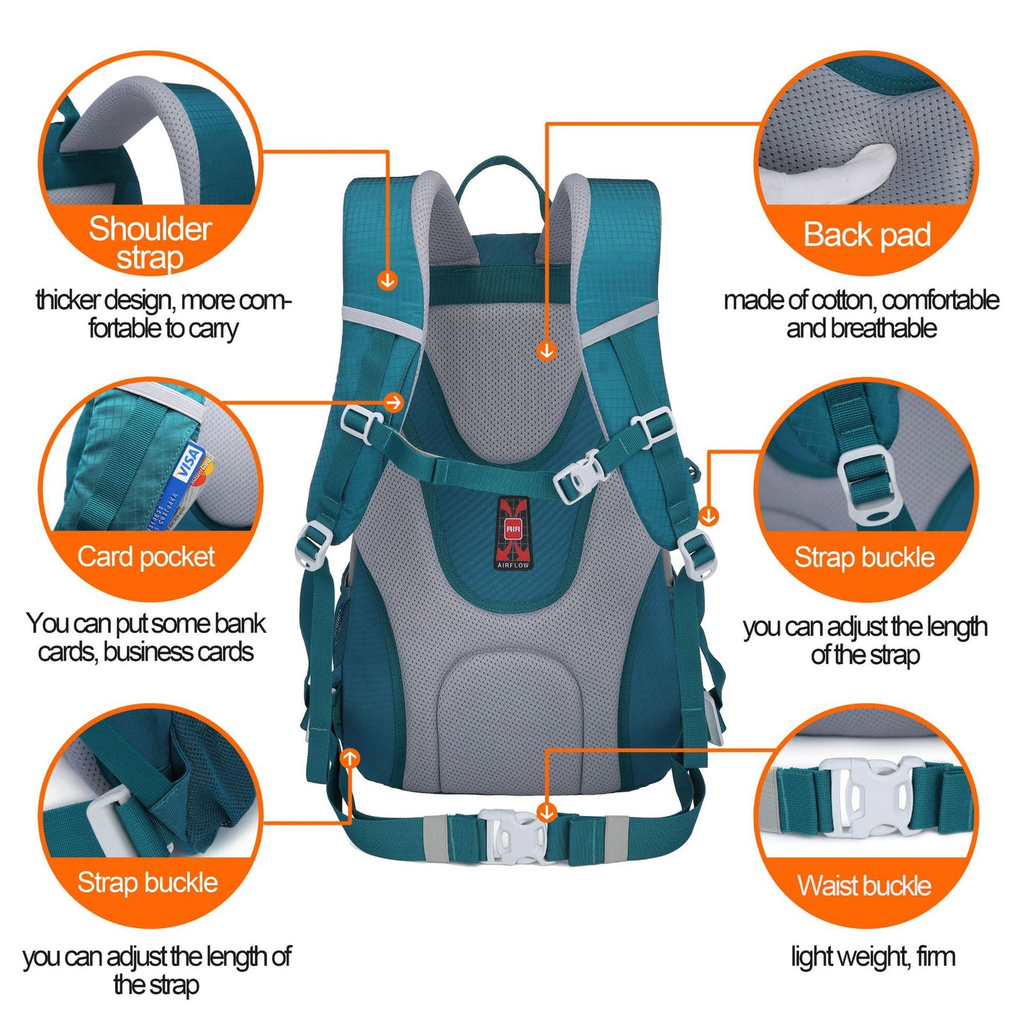 Women's & Men's & Nylon Waterproof Light Walking Leisure Mountaineering Backpacks