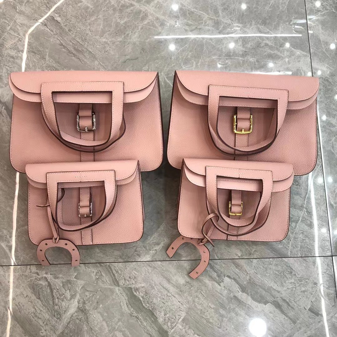 Women's Portable Lychee Pattern First Layer Cowhide Shoulder Bags