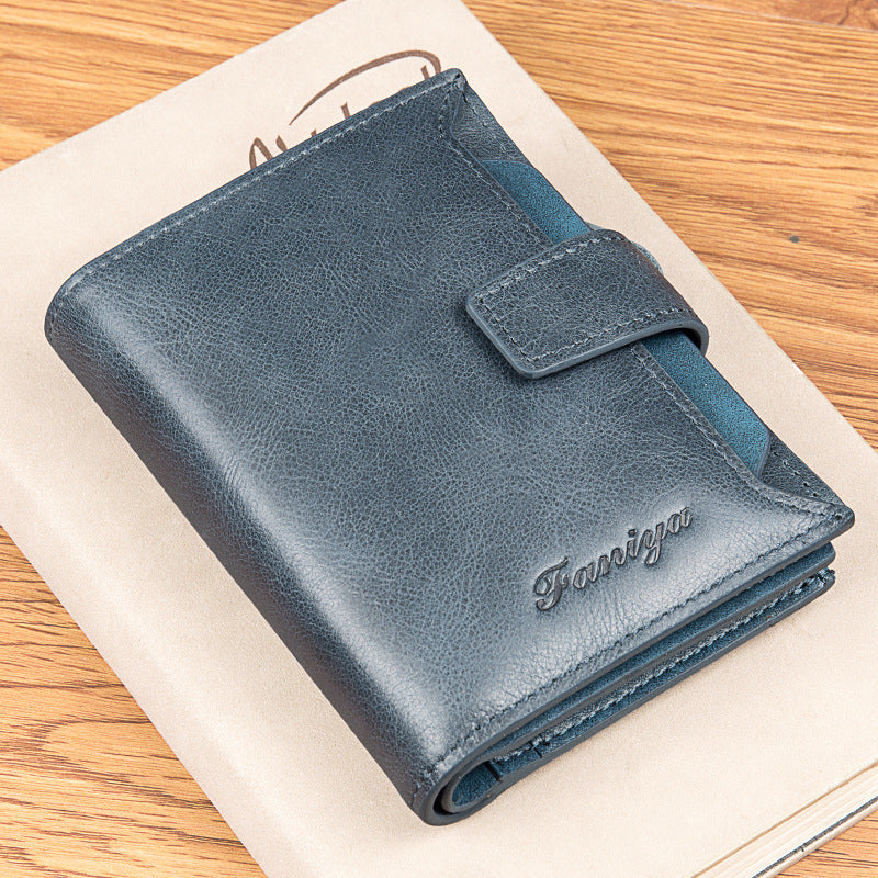 Men's Fanya Short Genuine Leather Large Capacity Men's Wallets
