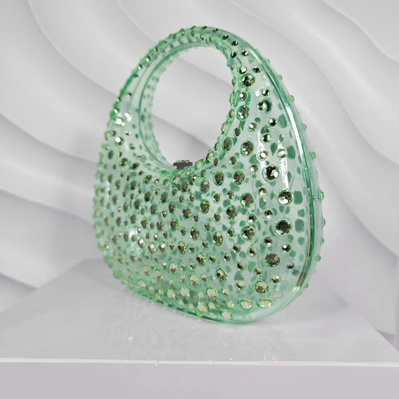 Women's Shiny Diamond Transparent Acrylic Box Dinner Evening Bags