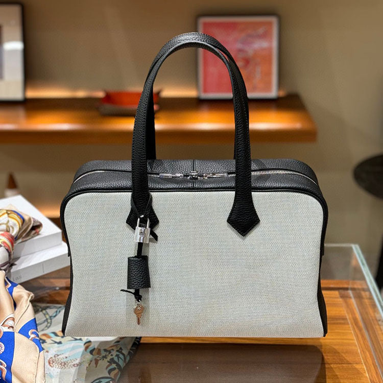 Victoria Layer Cowhide Boston Commuter Lightweight Handbags
