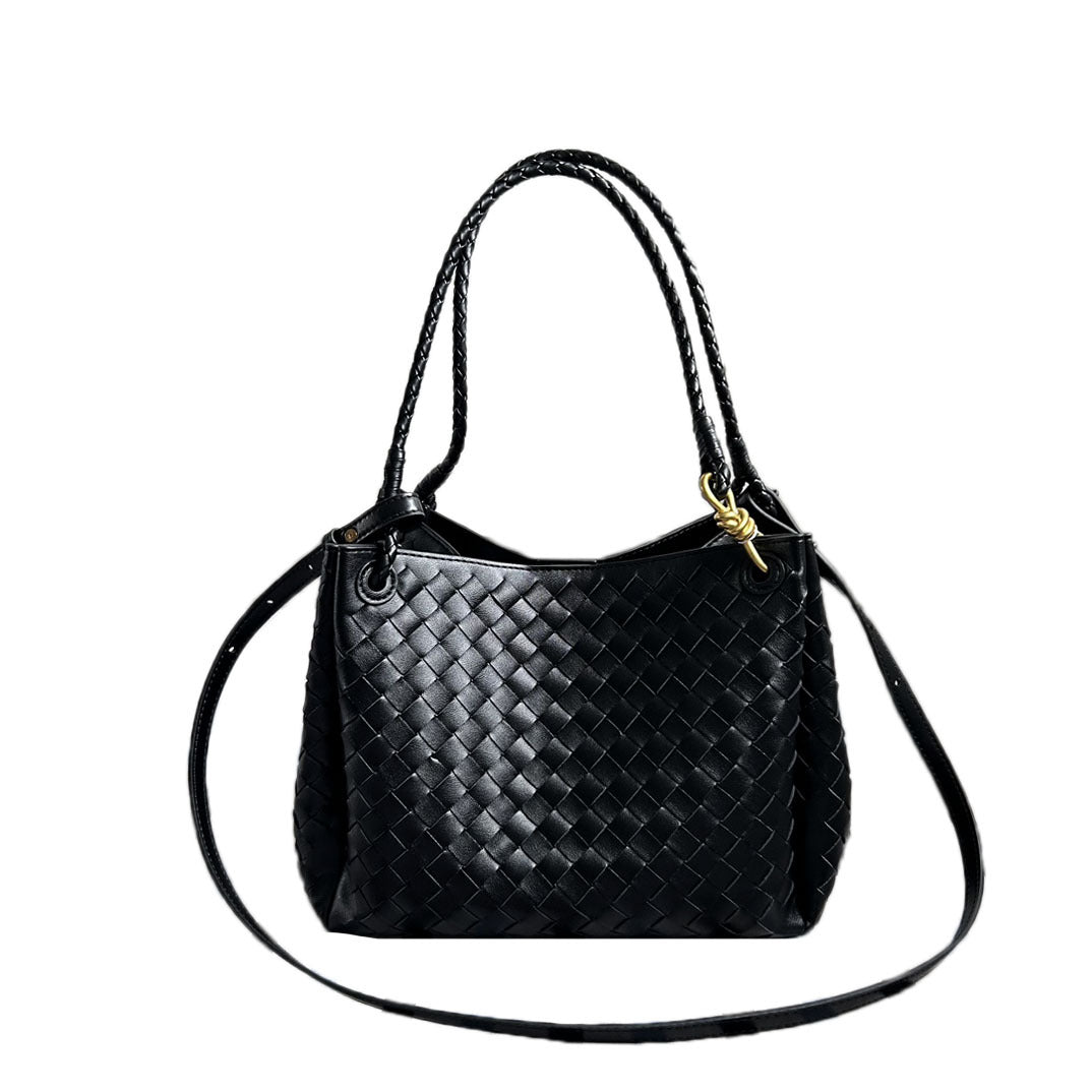 Women's Large Parachute Leather Woven Portable Vegetable Crossbody Bags