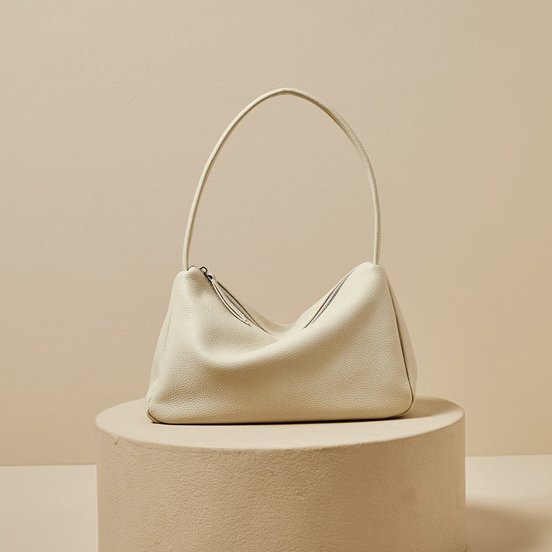 Women's Portable First Layer Cowhide French Underarm Shoulder Bags
