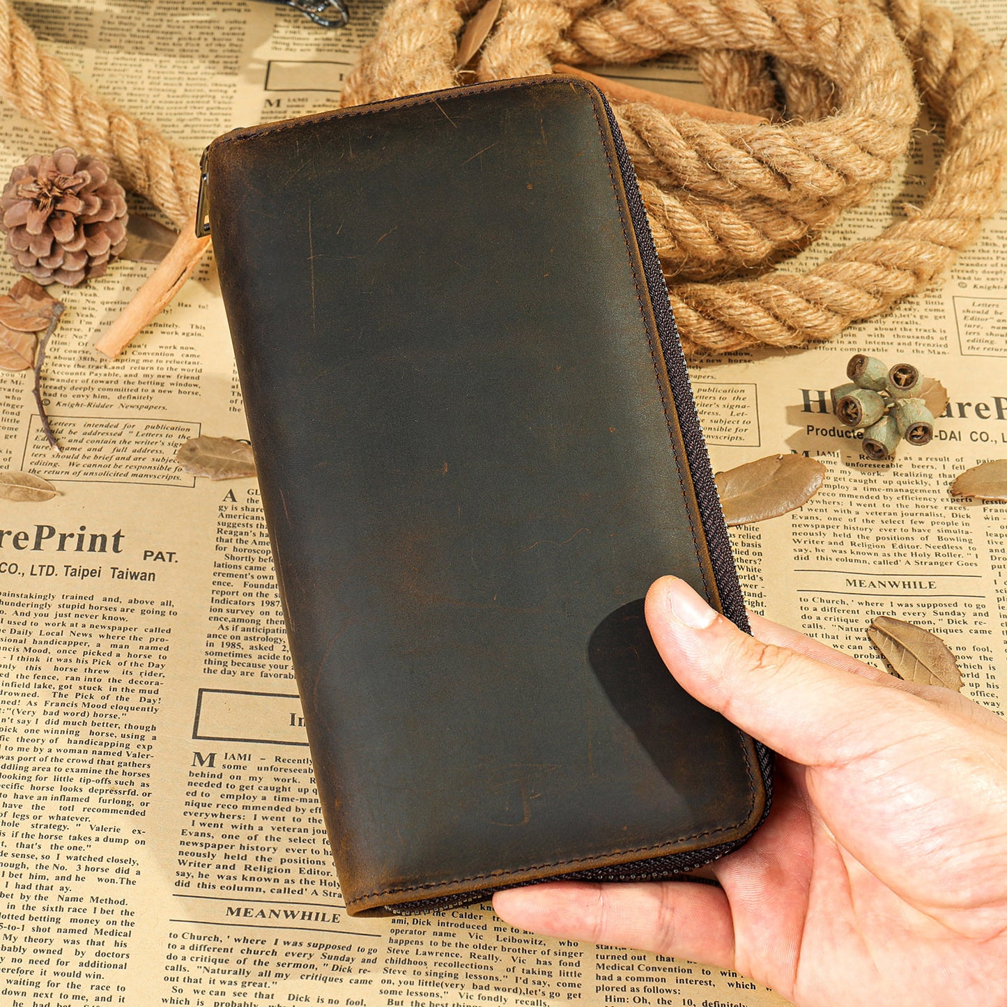 Men's High-grade First Layer Cowhide Clutch Long Men's Wallets