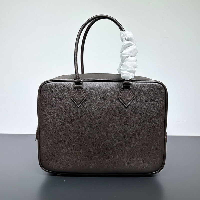 White Layer Cowhide Vintage Portable Pillow Handbags
