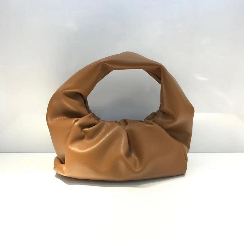 Hand Croissant Large Capacity Clip Pleated Handbags