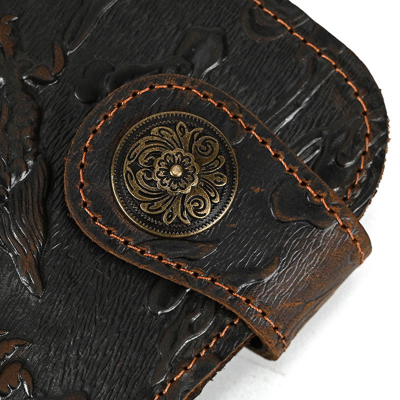 Men's Horse Long Iron Chain Embossed Domineering Men's Wallets