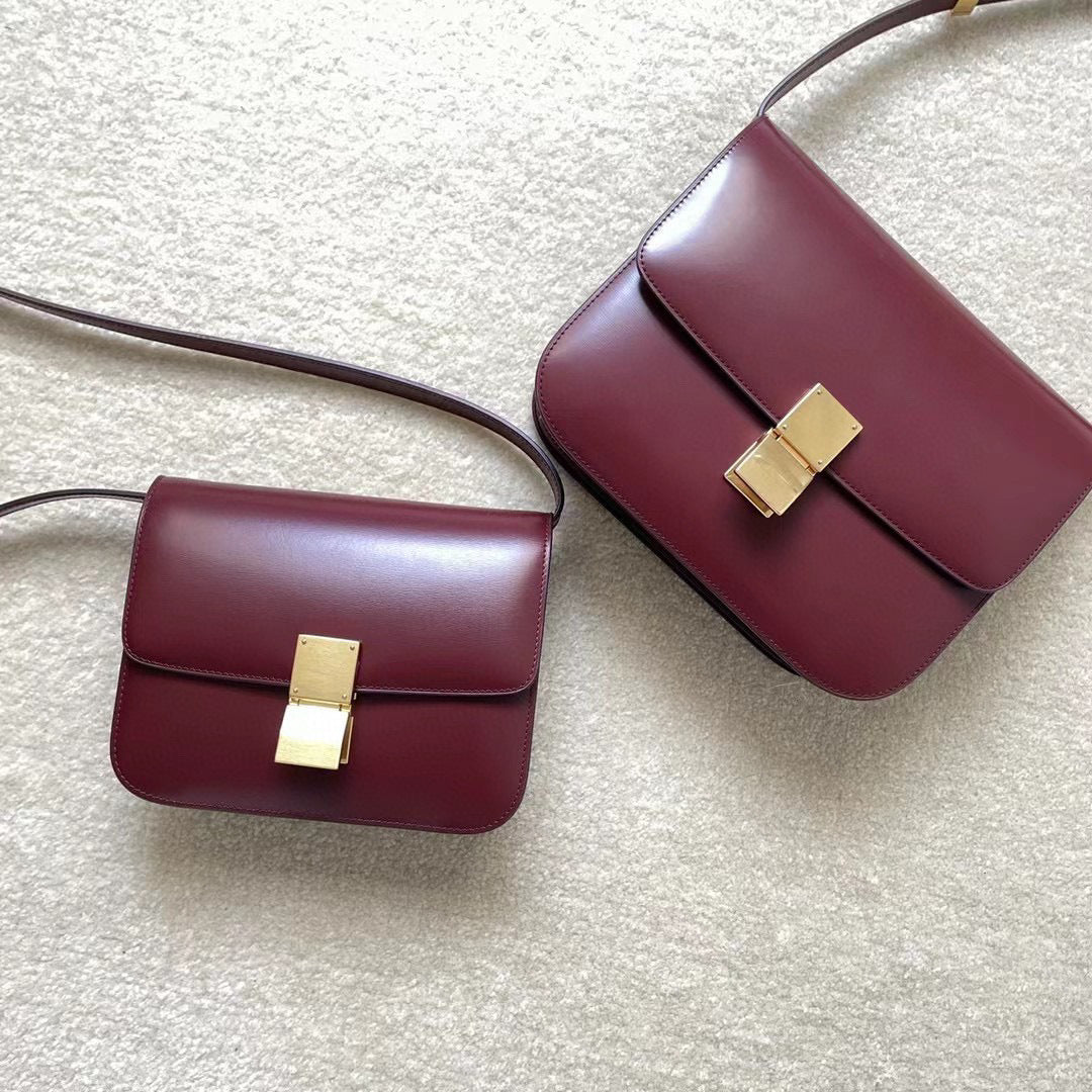 Women's Genuine Leather Tofu Stewardess Retro Simple Shoulder Bags