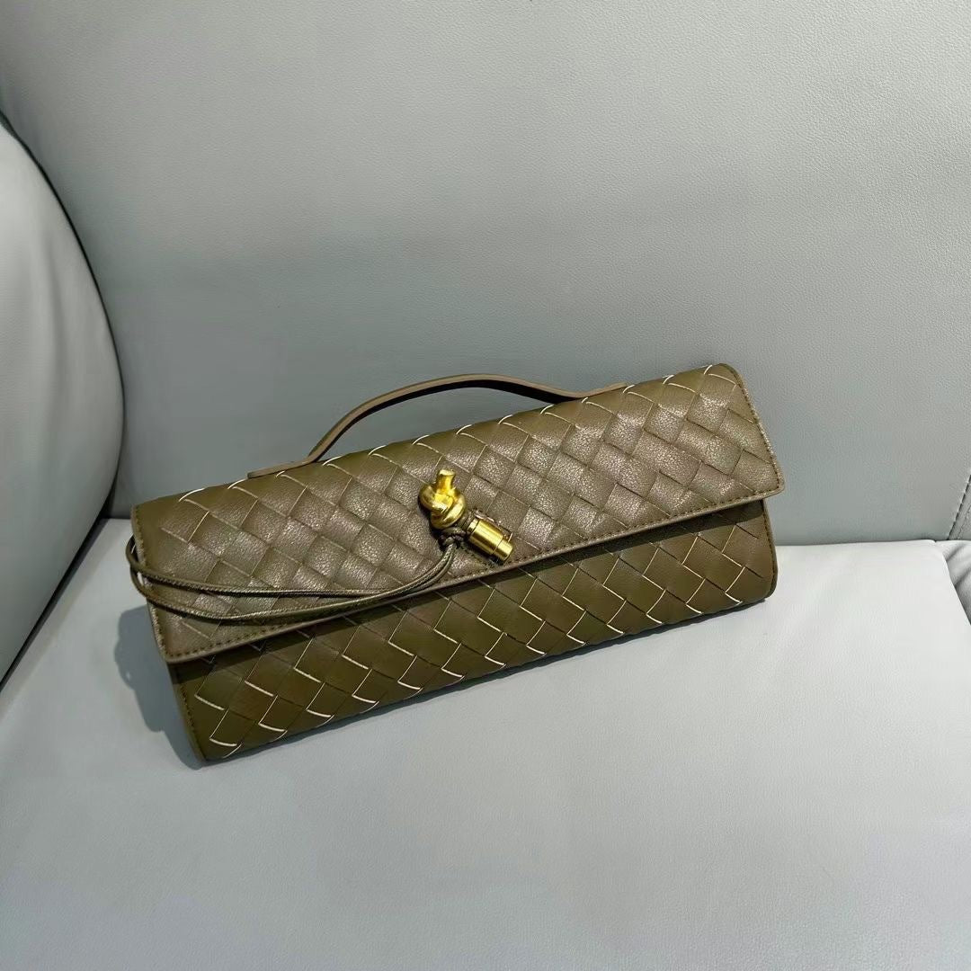 Woven Dinner Cowhide High-grade Horizontal Elegant Shoulder Bags